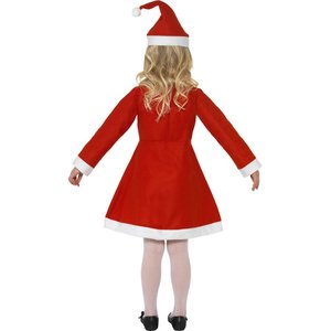 Costume de Mère Noël pour petite fille, Rouge, avec robe et bonnet