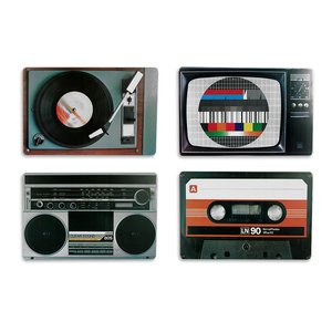 Nostalgie Hifi-Geräte - Retro-Style (4er Set)