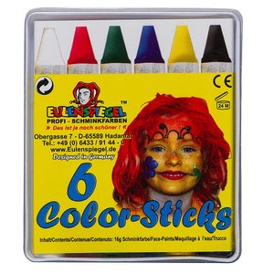 Color-Sticks - 6 Stück Schminkstifte