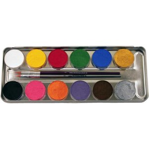 12 Farben Metall-Palette - Malkasten