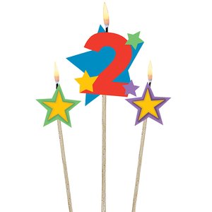 chiffe 2 avec deux étoiles - Fête d'anniversaire