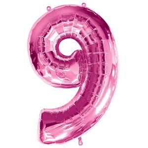 Fête d'anniversaire - Chiffre 9 (rose)