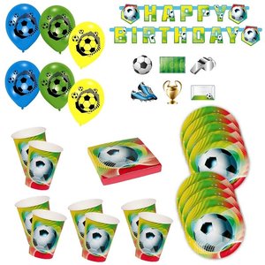 Calcio: Box per il compleanno per 6 bambini Set party per bambini