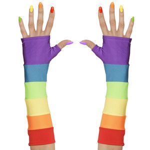 Regenbogen - Handschuhe fingerlos
