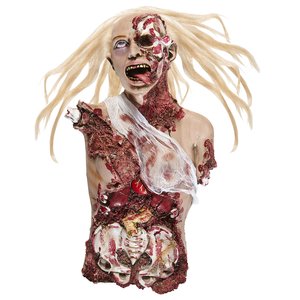 Buste de femme zombie avec cheveux