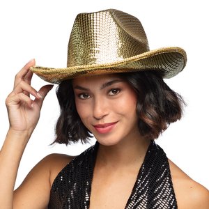 Chapeau de cowboy - paillettes: or