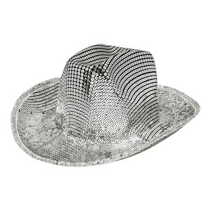 Chapeau de cowboy - paillettes: argent