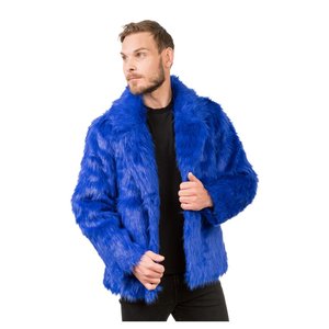 Veste - fourrure artificielle: bleu